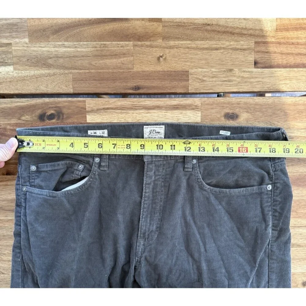 J.Crew‎ 484 Slim Fit Corduroy Pants Mens W36 L32 Gray Everyday Casual Travel